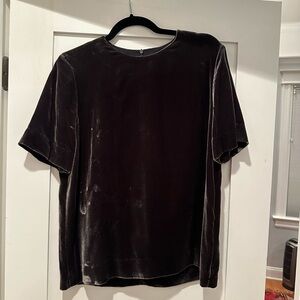 Cos green/metallic velvet shirt